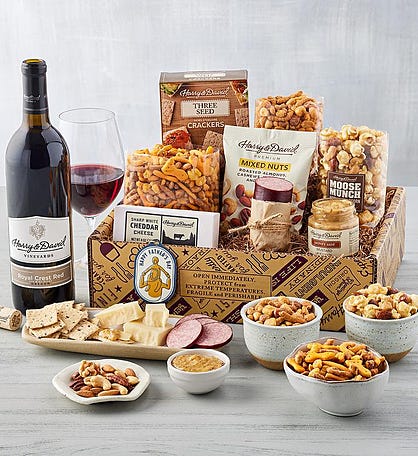 Dad's Savory Snack Box with Wine